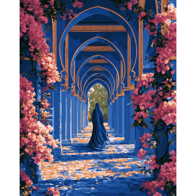 Wandeling door de bougainvillea riad