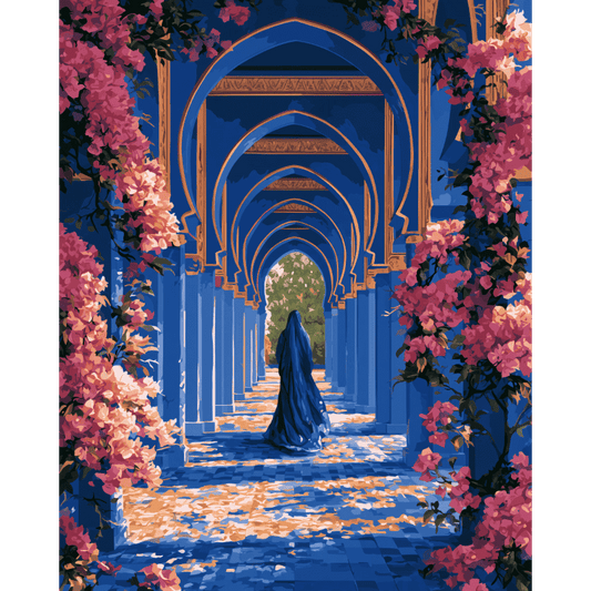 Wandeling door de bougainvillea riad
