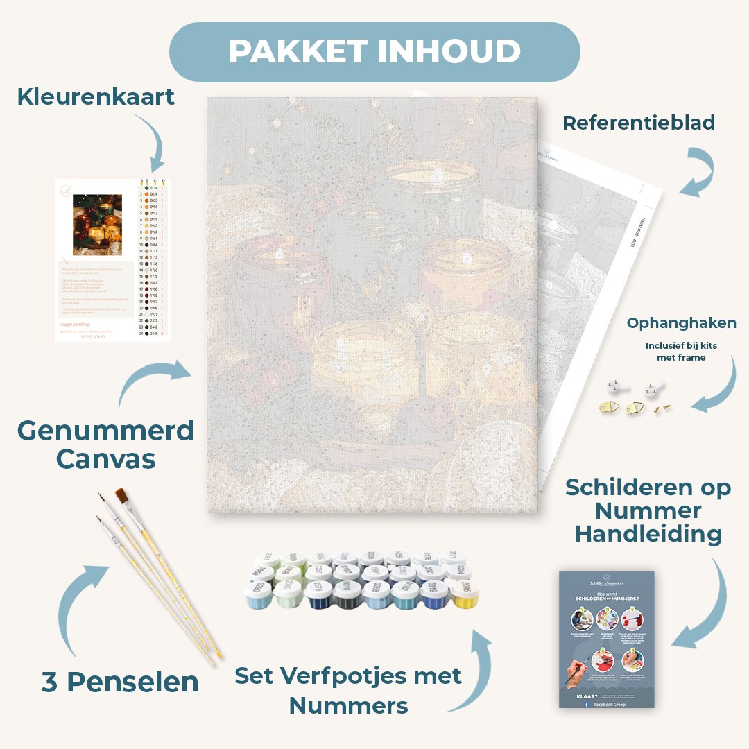 Dennenappels bij kaarslicht
