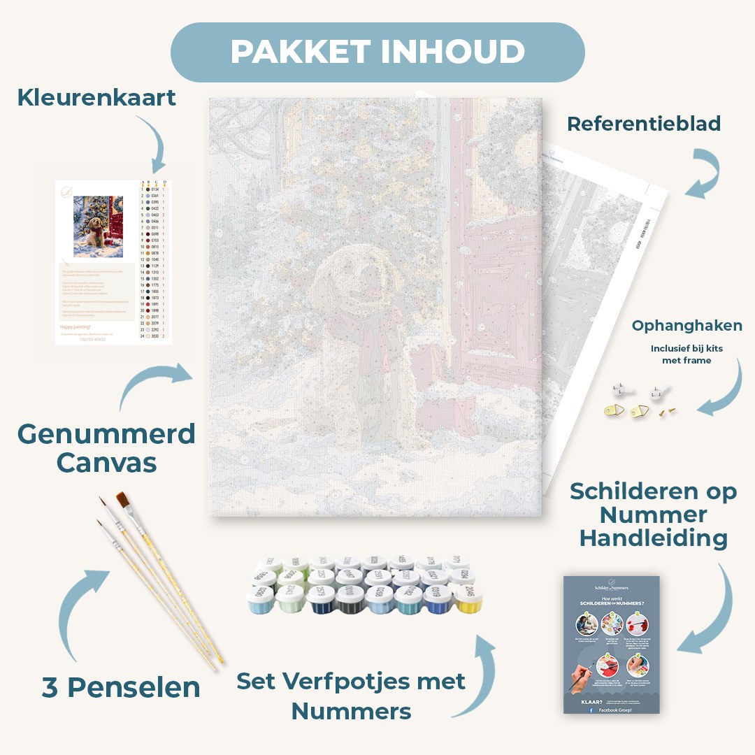Puppy op de kerstdrempel