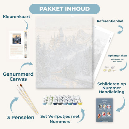 Kasteel in gouden schemering