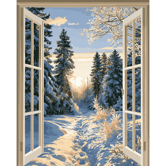 Open raam, winterpad