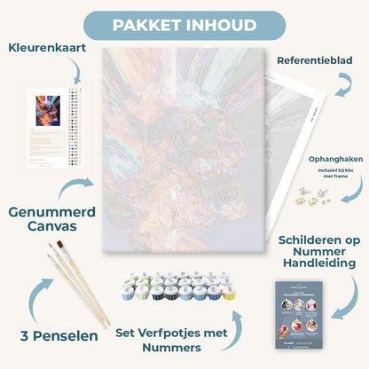 Schedel in regenbooglicht