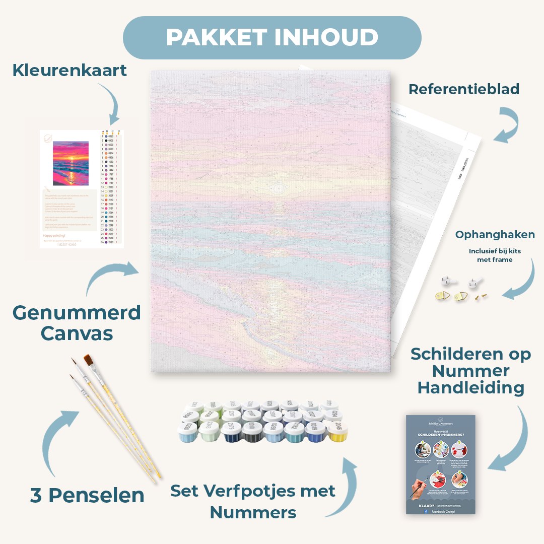 Vlucht over de golven bij zonsondergang