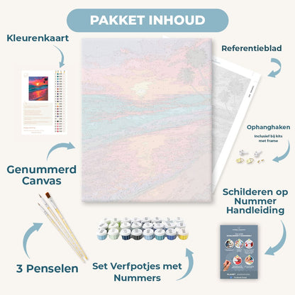 Palmen bij het avondtij