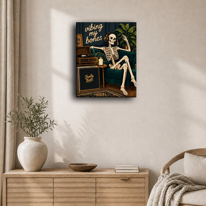 Skelet draait vinyl