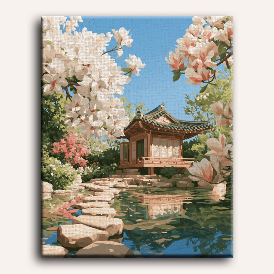 Magnolia paviljoen aan de vijver