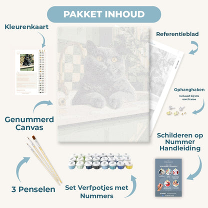 Kat bij de wasbak