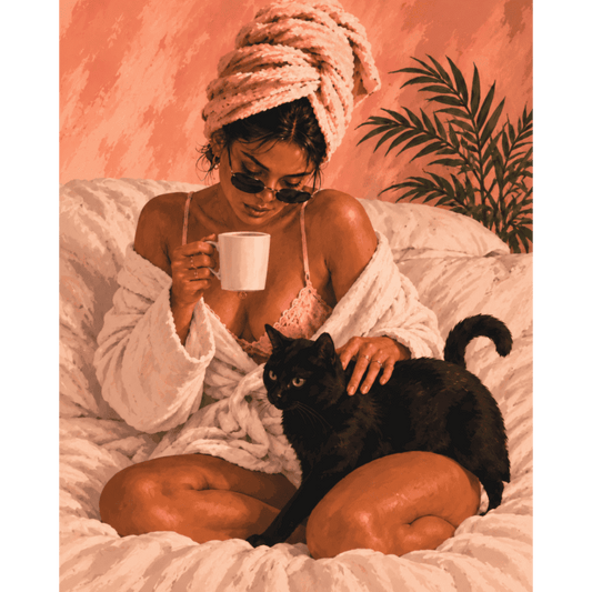 Ochtendkoffie met kat