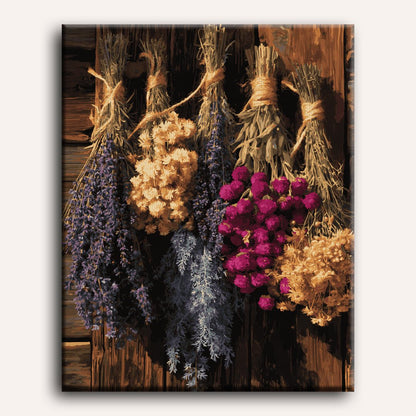 Bossen droogbloemen