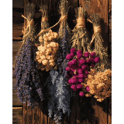 Bossen droogbloemen