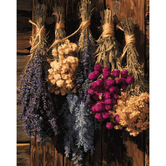 Bossen droogbloemen