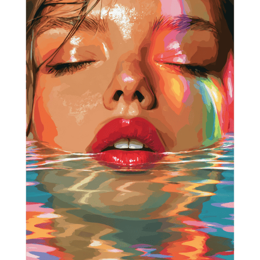 Boven water in regenboogkleuren