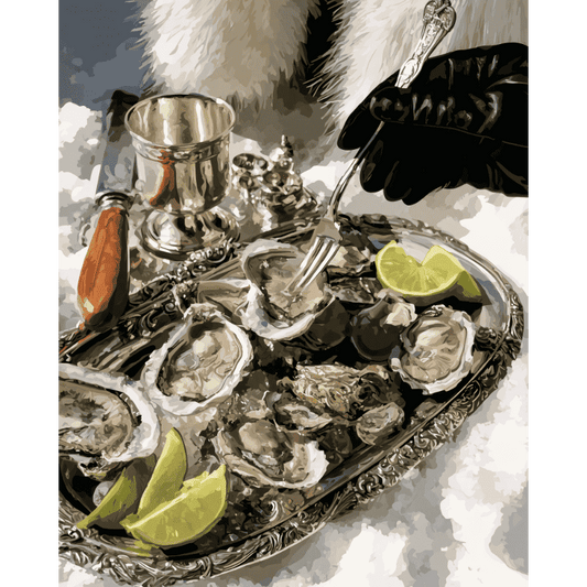 Oesters in de sneeuw