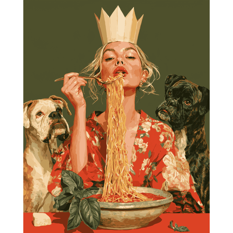 Papieren kroon & pasta