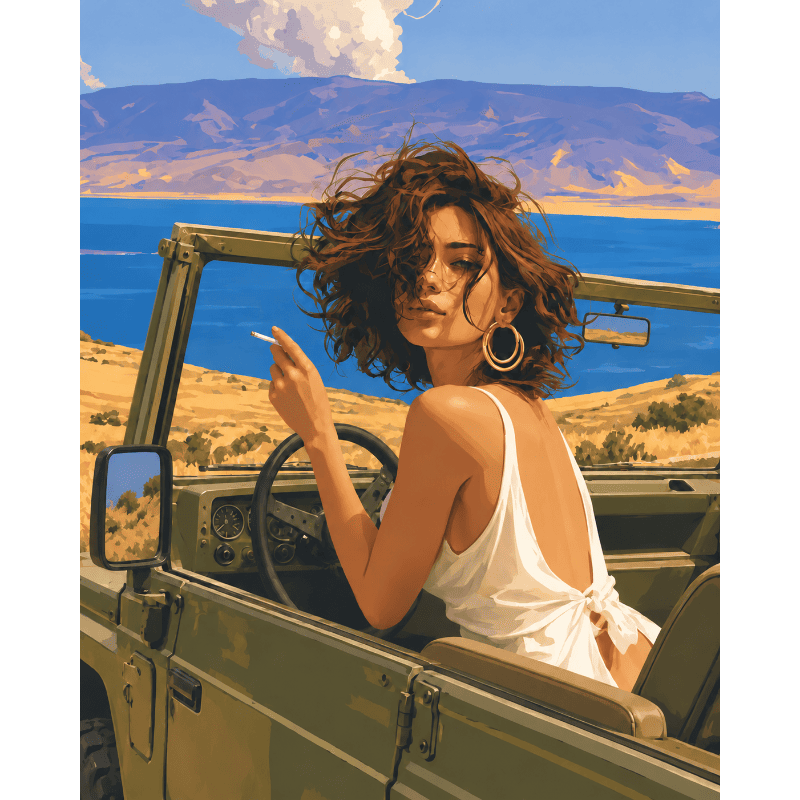 Open jeep, open kust