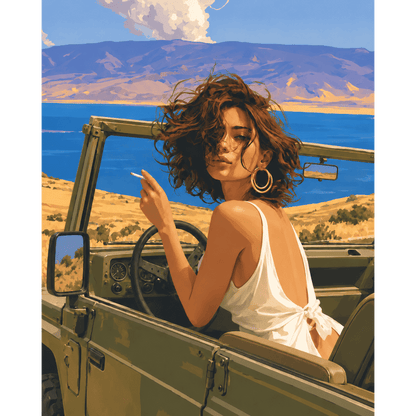 Open jeep, open kust
