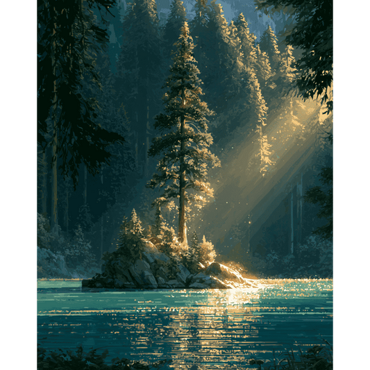 Eilanddennen in turquoise licht
