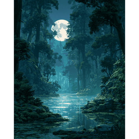 Volle maan, turquoise lagune