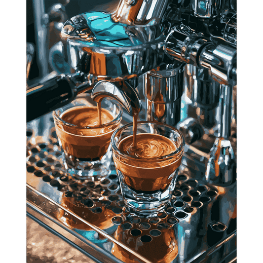 Dubbele espresso in chroom
