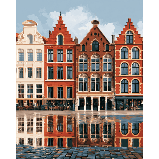 Trapgevels, natte keien