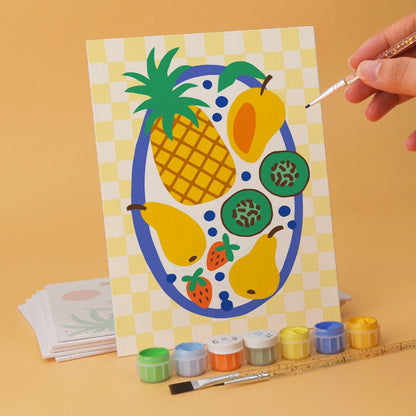 6 Houten Plaat Mini Paintings – Tropische Vakantie Set