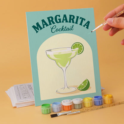 6 Houten Plaat Mini Paintings – Kleurrijke Cocktails Set