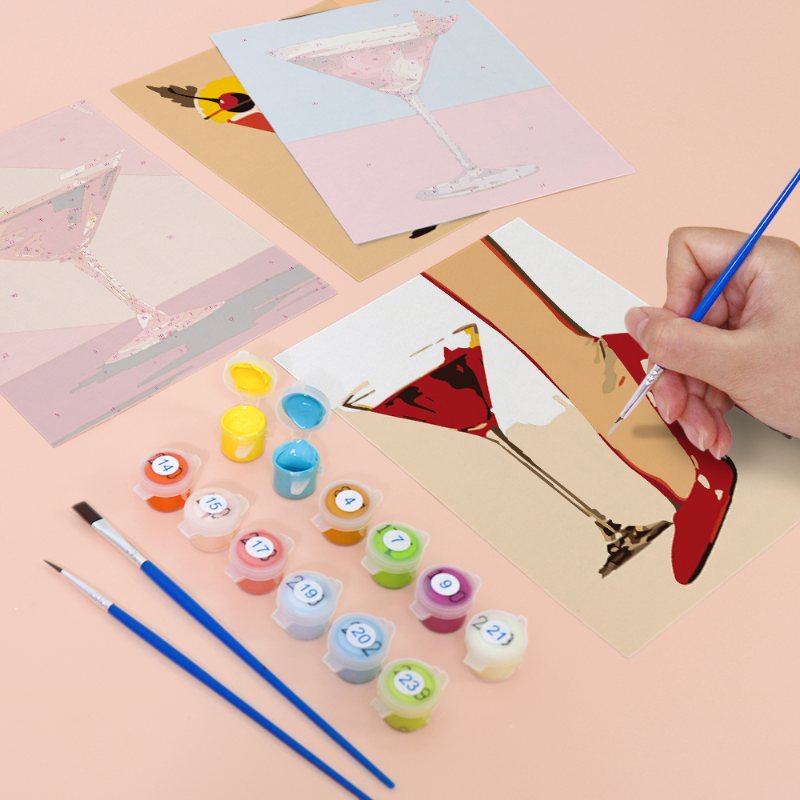 6 Mini Paintings | Fancy Cocktails set