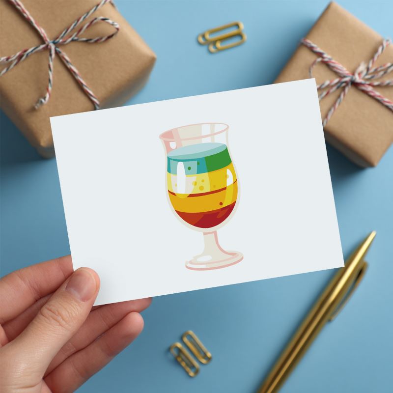 5 Schilderen op Nummer Ansichtkaarten - Cocktail set
