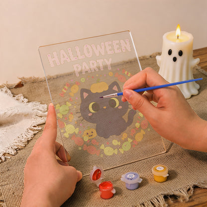 Schilder op Nummer Halloween Lamp - Pompoenpootjes