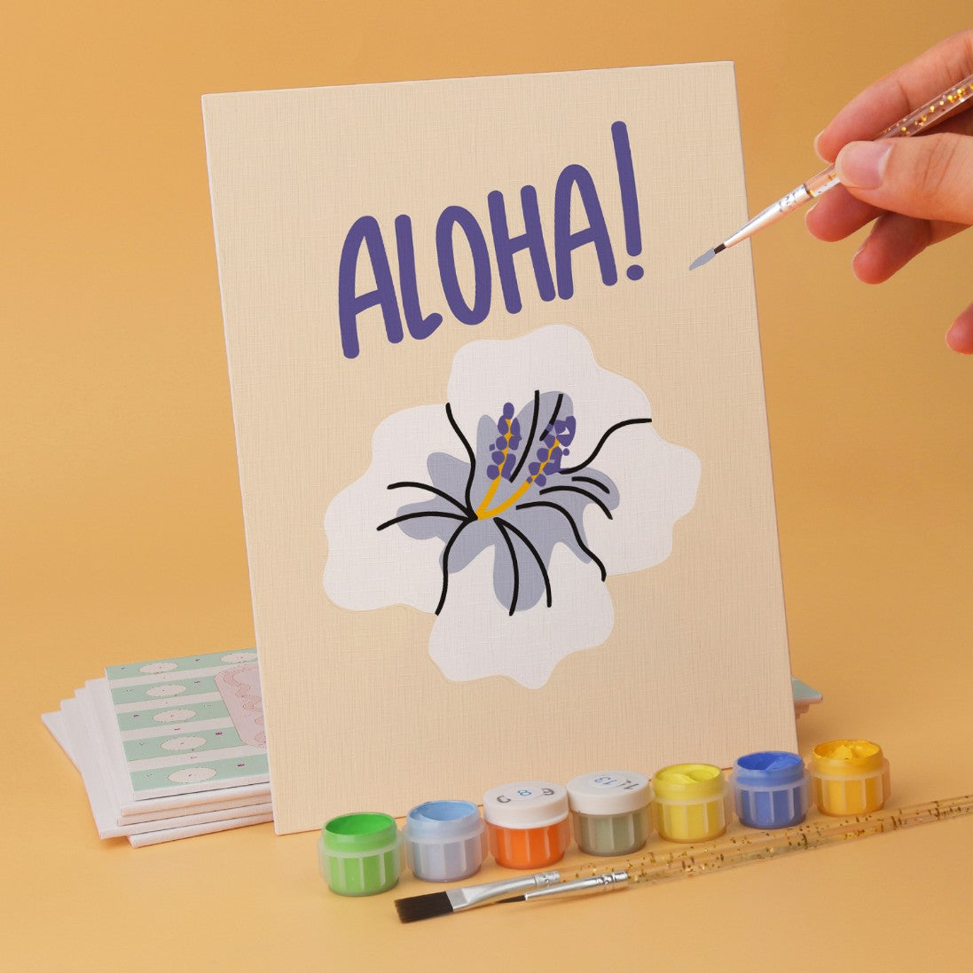 6 Houten Plaat Mini Paintings – Proosten en Wensen Set