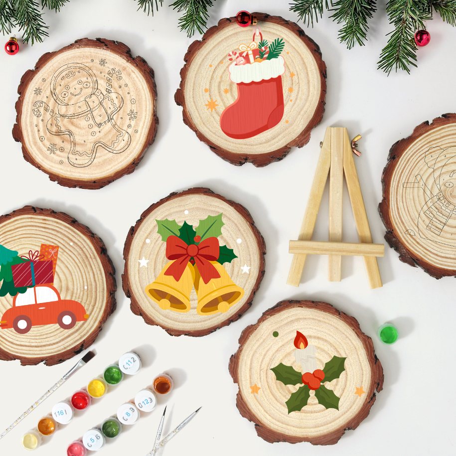 Schilder op Nummer Boomschijf - Kerstbellen