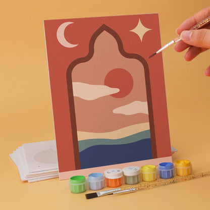6 Houten Plaat Mini Paintings – Woestijndeuren Set