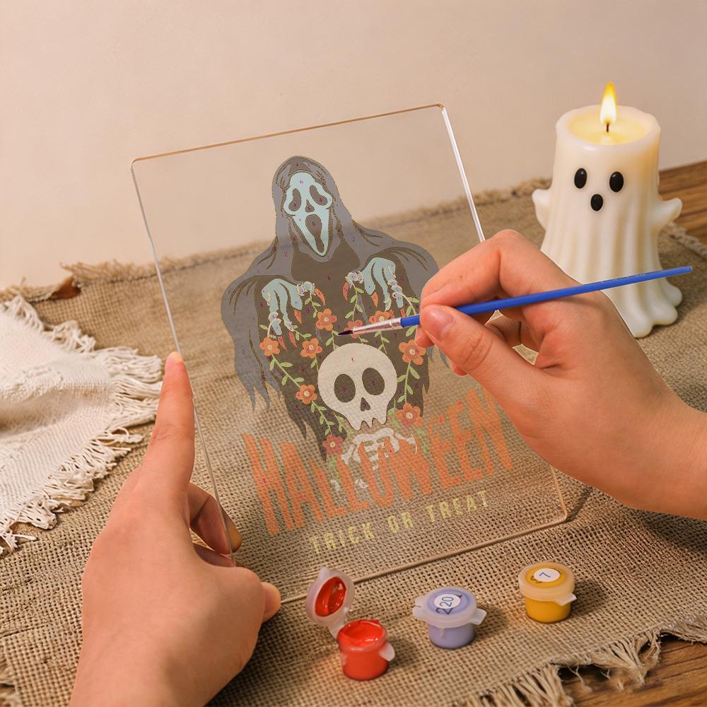 Schilder op Nummer Halloween Lamp - Vervloekte Schedel