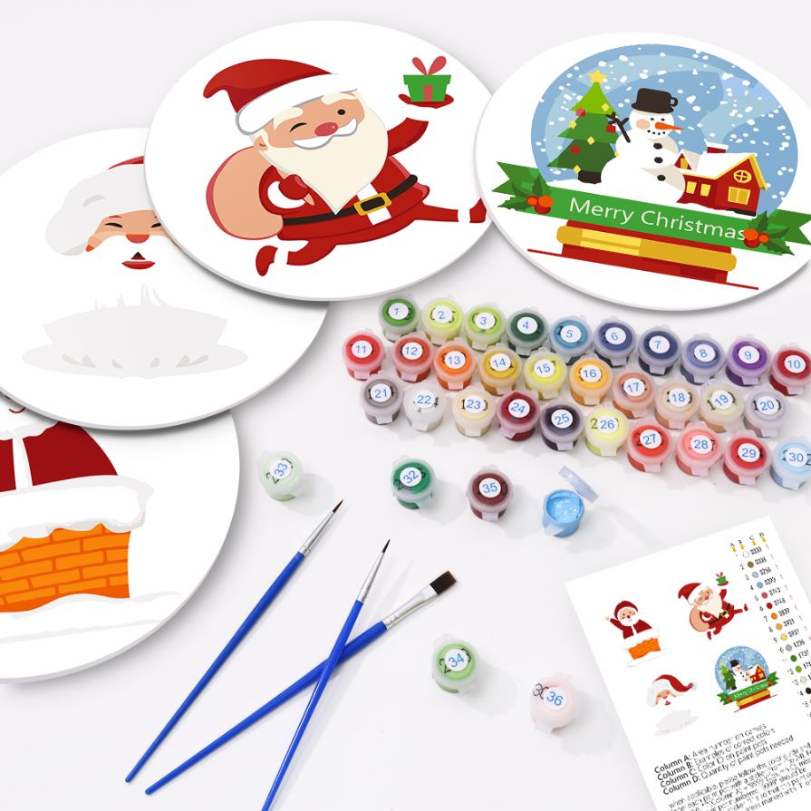 Schilderen op Nummer - Kerst Placemats | 4 Stuks