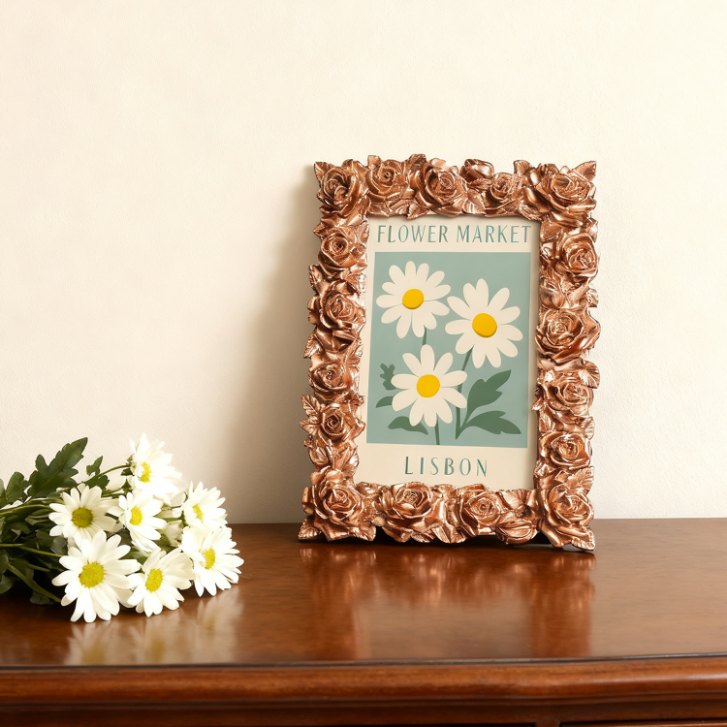 Mini Painting met Fotolijst – Bloemenmarkt Lissabon