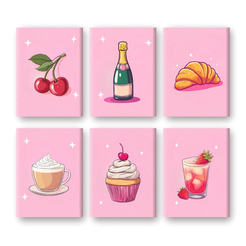 6 Mini Paintings | Hapjes & drankjes set