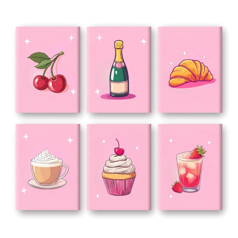 6 Mini Paintings | Hapjes & drankjes set