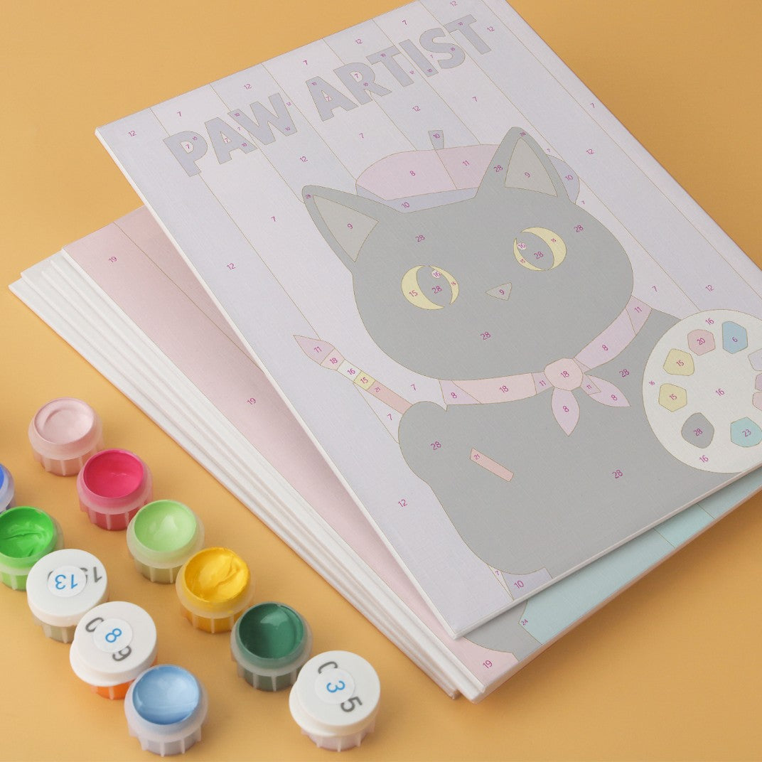 6 Houten Plaat Mini Paintings – Kat van Alle Markten Set