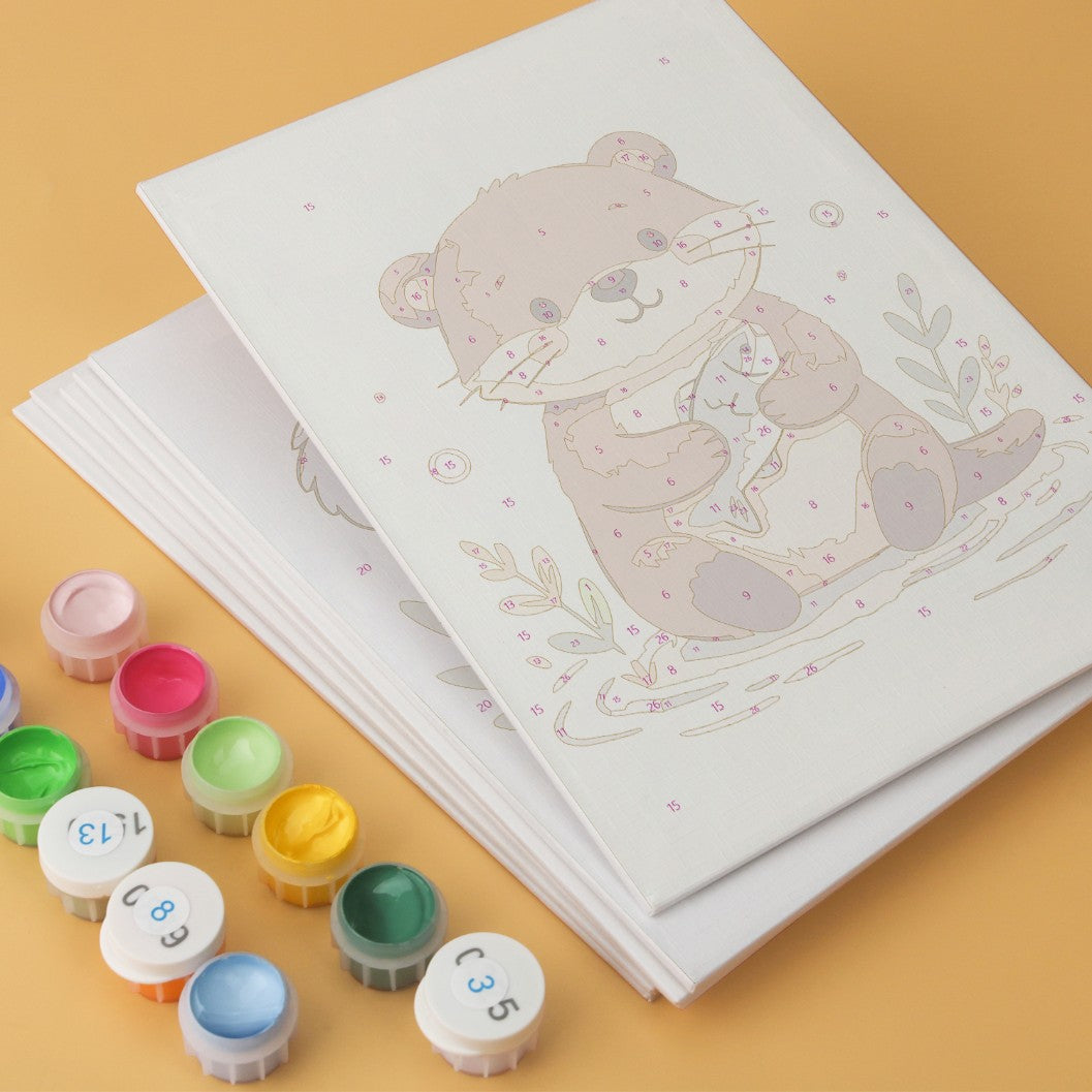 6 Houten Plaat Mini Paintings – Kleine Dierenvriendjes Set