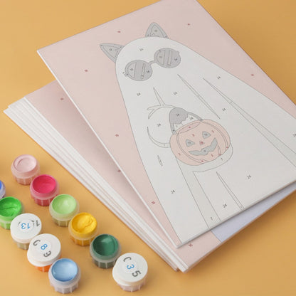 6 Houten Plaat Mini Paintings – Gezellig Kattenseizoen Set