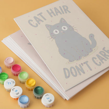 6 Houten Plaat Mini Paintings – Ondeugende Katten Set
