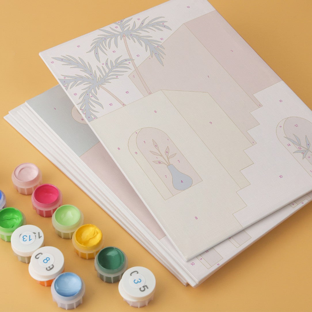 6 Houten Plaat Mini Paintings – Woestijndeuren Set