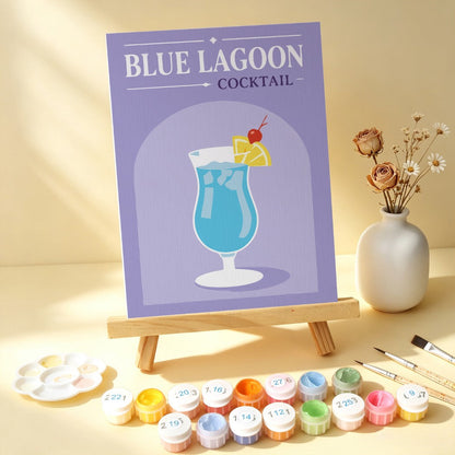 6 Houten Plaat Mini Paintings – Kleurrijke Cocktails Set