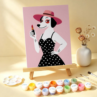 6 Houten Plaat Mini Paintings – Deftige Honden Set