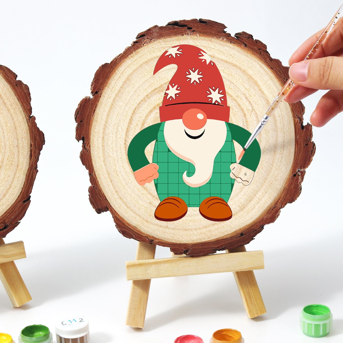 Schilder op Nummer Boomschijf - Kerstkabouter
