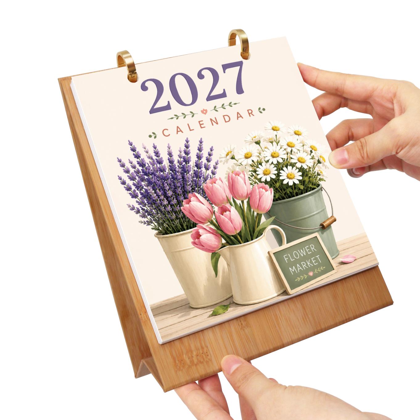 2027 Schilderen op Nummer Bureaukalender – Bloemenmarkt Editie