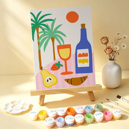 6 Houten Plaat Mini Paintings – Tropische Vakantie Set