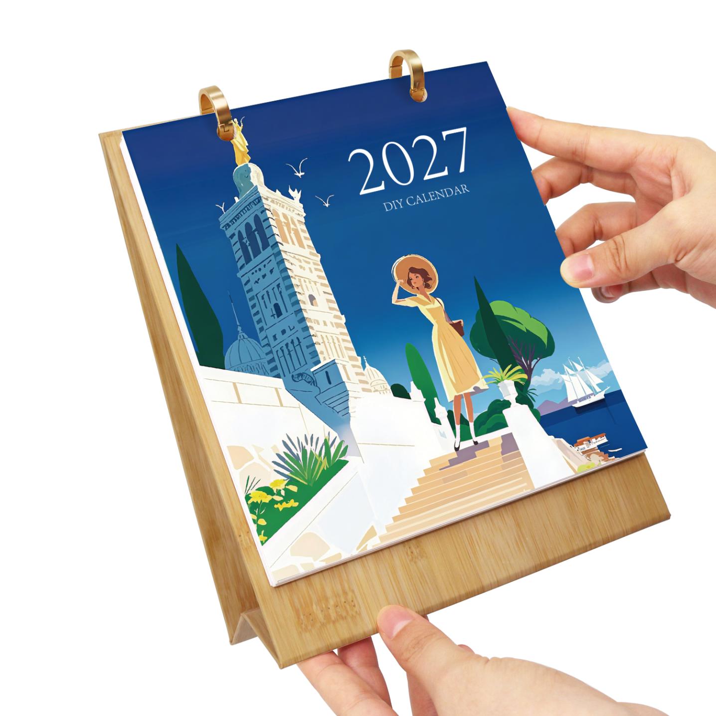 2027 Schilderen op Nummer Bureaukalender – Wereldreis Editie