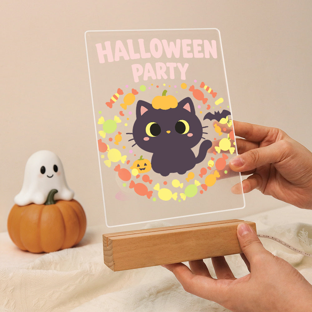 Schilder op Nummer Halloween Lamp - Pompoenpootjes